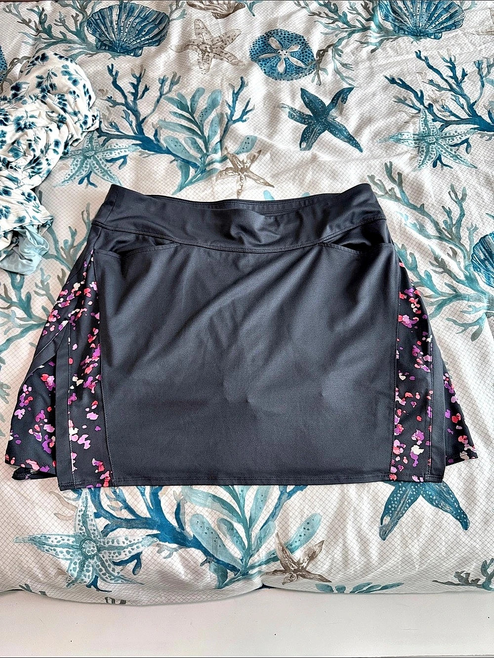Callaway Opti-Dri Floral Mini Skirt Black & Pink XL